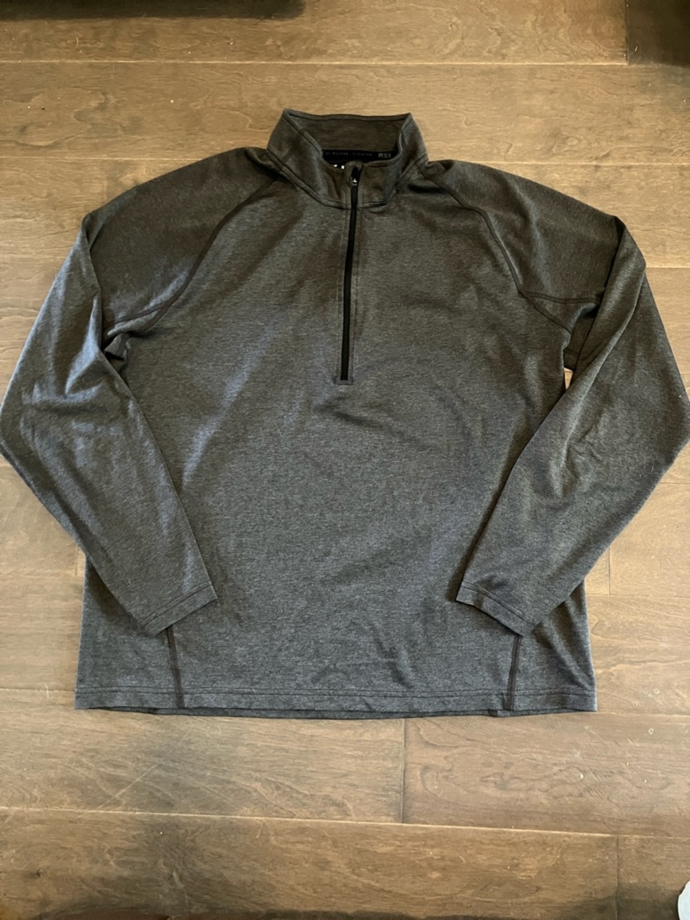 Msx by Michael Strahan Men's Charcoal Quarter-Zip Performance Pullover Large